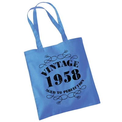 £5.97 • Buy 65th Birthday Gifts For Women Men Vintage 1958 Funny Tote Bags Present