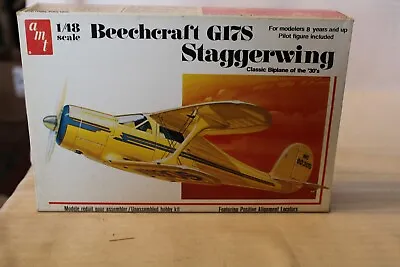 1/48 Scale AMT Beechcraft G17S Staggerwing Model Kit #T638 BN Open Box • $64.24