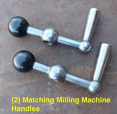 MATCHING PAIR OF 6.75 In. CAST IRON MILLING MACHINE FEED HAND HANDLES CRANKS • $79.99