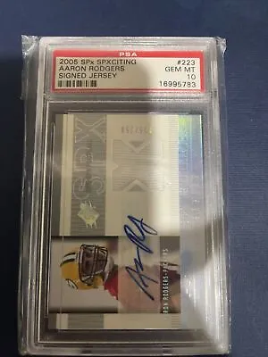 2005 Aaron Rodgers Upper Deck SPX Autograph Auto Rookie Rc #223 PSA 10 GEM MINT • $2999.99