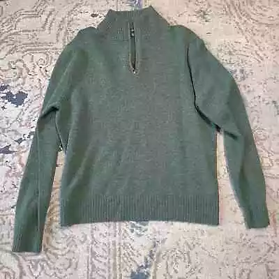 J. Crew Knit Sweater Mens Size Large 100% Lambs Wool Dark Green • $29.99