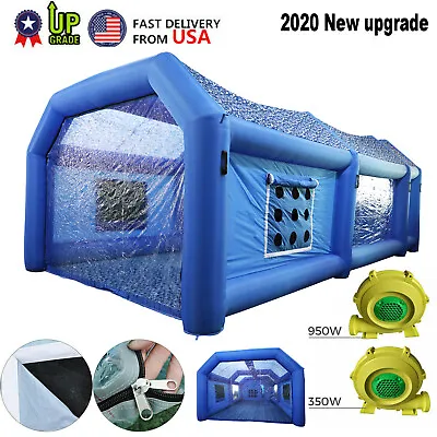 28x15x10FT Inflatable Spray Booth Paint Tent Mobile Giant Car Workstation Blue • $639.99
