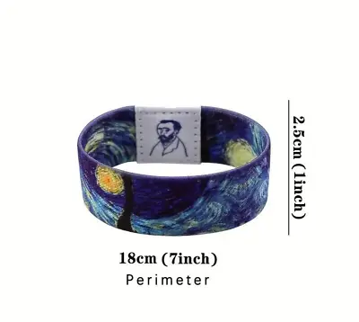 Van Gogh Starry Night Art Painting Themed Wristband Bracelet Stretchable • $8.99