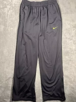 Nike Basketball Men L Gray Performance Ankle Zippers Elastic Waist Warm Up Pants • $26