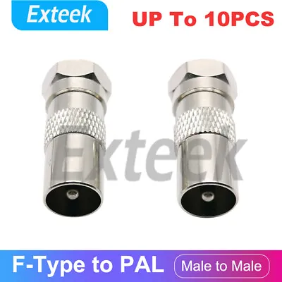 F-Type Male To PAL Male Socket TV Antenna Cable Connector Adapter Adaptor • $3.75