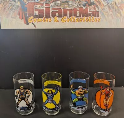 Masters Of The Universe Glass Set He Man  Man At Arms Teela Skeletor 1983 RARE🔥 • $249