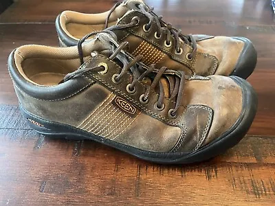✅ Keen Shoes Mens 10 Brown Anti Slip Denver Leather Trail Hiking Shoes 1321 • $14