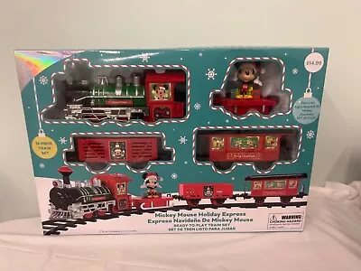 Mickey Mouse Holiday Express 12 Piece Christmas Train Set W/Light & Sound Disney • $25.99