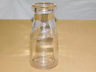  Vintage 5 1/2  High Amsterdam Dairy Schenectady Ny 1/2 Half Pint  Milk Bottle • $55.99