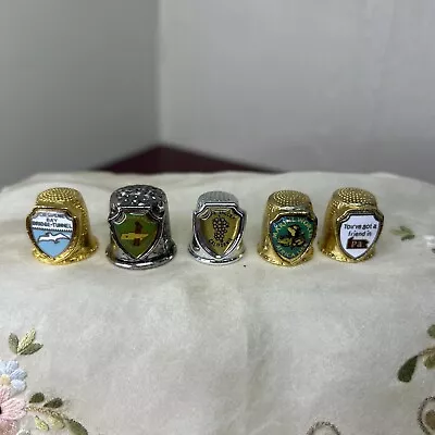 Vintage Metal Travel Collector Thimbles Lot Chesapeake Bay Africa Napa Valley • $10