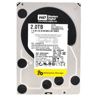 Western Digital 2TB Re4 WD2003FYYS Hot Swap 7200U/Min 64MB SATA II 35'' Inch • $125.52