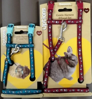 £5.99 • Buy Small Animal Rabbit Harness & Lead Set Guinea Pig Ferrets Rats 2 Sizes 2 Colours