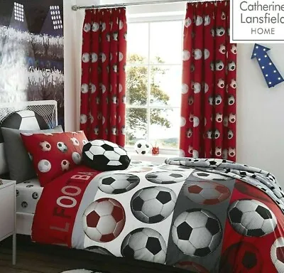 £15.99 • Buy Catherine Lansfield Football Duvet Quilt Cover Boys Girls Red Bedding Set