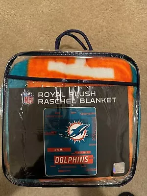 Miami Dolphins Slant Raschel Throw Blanket 60 X80  • $52.99