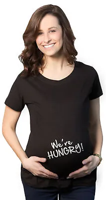 Maternity We're Hungry Funny Baby Bump Pregnancy Announcement T Shirt • $9.50