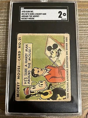 1935 MICKEY MOUSE Gum CARD Type I He's Sure A Handy.. #21 DISNEY SGC 2 • $775