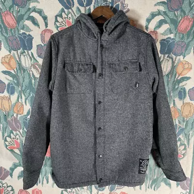 Ecko Unltd Men’s Grey Button Up Sherpa Lined Hoodie Size Medium Cotton/Polyester • $18.98