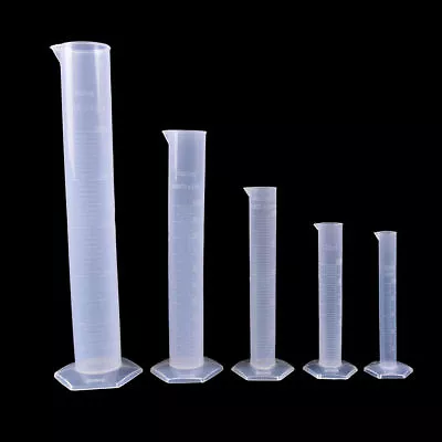 10/25/50/100/250ML Plastic Measuring Cylinder Laboratory Test Graduated Tube HL • £2.83