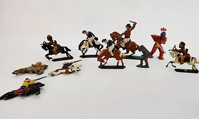 Vintage 10 Lead Toy Lot Cowboys And Indians • £18.96