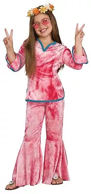 $17.95 • Buy Girls 60's 70's Theme FLOWER CHILD HIPPIE Costume Bell Bottom Small 4 5 6 Groovy