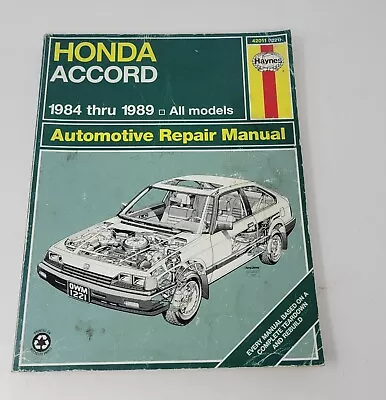 1984 Thru 1989 Honda Accord Haynes Repair Manual 42011 • $6.50