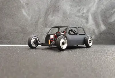 Custom Rat Rod Mini RC Car 1 28 Scale Unassembled Build Kit 89mm Wheelbase • $68.51