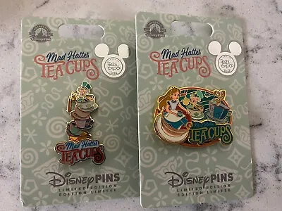 D23 2022 Mad Hatter Tea Cups Alice AIW Disney Pin SET Of 2 Limited Edition 1000 • $70