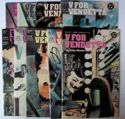 $30 • Buy V FOR VENDETTA #1-5 7-10 DC Comics LOT 9 Alan Moore David Lloyd 1988 VF 
