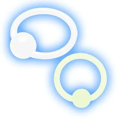 Bioflex Ball Closure Ring BCR 1.6mm 14g Captive Bead Ring CBR Clear UV Glow • £3.99