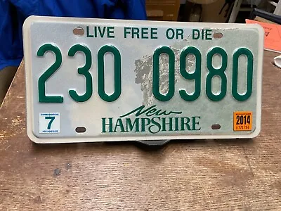 License Plate Vintage New Hampshire 2014 230 0980 “Live Free Or Die” Rustic • $9.25