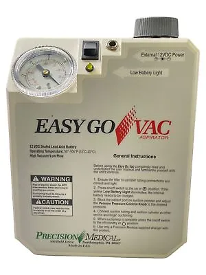 Precision Medical Easy Go Vac Aspirator PM65HG • $40