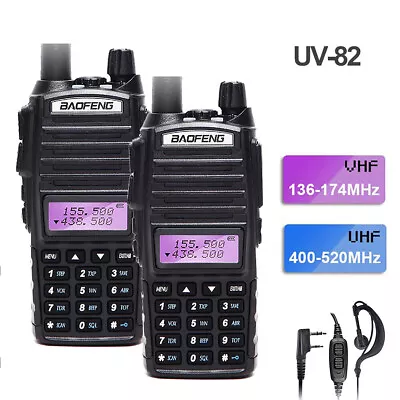 $89.99 • Buy 2x UV-82 8W Dual Band Walkie Talkie VHF/UHF Two Way Radio FM Transceiver