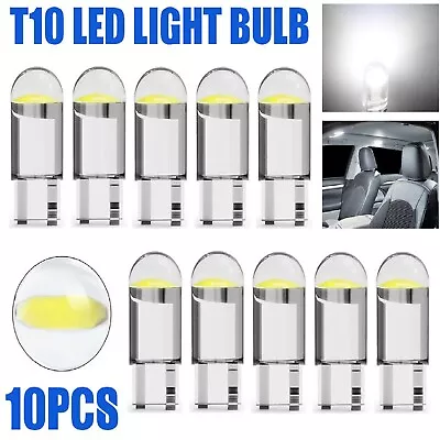 10Pcs T10 COB White LED LIGHT INTERIOR WEDGE GLOBE CAR TAIL Parking Plate Lights • $8.99