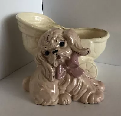Kay Finch Pink Dog And Baby Buggy California Pottery Planter • $59.99
