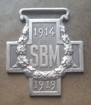 $15 • Buy 1914 1919 SBM / WW1 FRENCH RED CROSS SILVERED MEDAL By BECKER