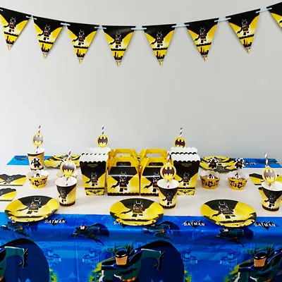 Batman Theme Birthday Party Decoration Tableware Range (Plates Cups Banners Etc) • $2.98