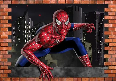 £18.99 • Buy Spiderman Super Hero Avenger Marvel 3D Effect View Wall Sticker Poster Vinyl Art