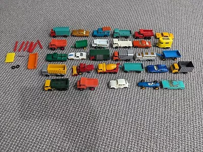 Vintage Matchbox Car Lot Of 29 Lesney Superfast Trucks Trailers Bus 60s 70s  • $21