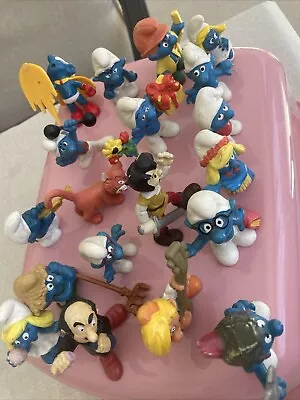 Lot Of 19 Vintage Smurf Rubber Figures  • $39.99