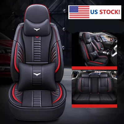 Luxury PU Leather 5-Seats Car Seat Cover Full Surrounded Front+Rear Seat Cushion • $68.50