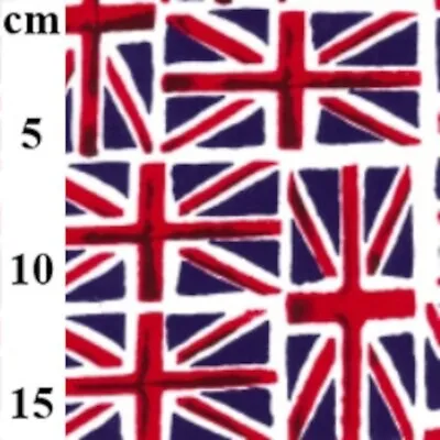 100% Cotton Fabric Union Jack Flags UK British 147cms Wide • £3.88