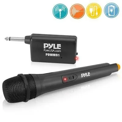 PYLE-PRO PDWM91 Professional VHF Handheld Microphone System W/Adapter Receiver • $17.99