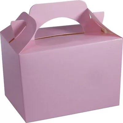 Childrens Light Baby Pink Boxes ~ Birthday Party Meal Lunch Food Gift Bag Box • £3.15