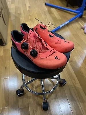 S Works 7 Carbon Road Shoe Acid Lava Pink 43 Mens Specialized Red Black • $62