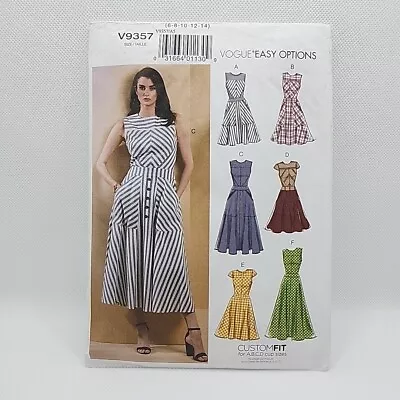 Vogue 9357 Misses' Long Flare Dress Pockets Sewing Pattern Size 6-14 Uncut • $10.99