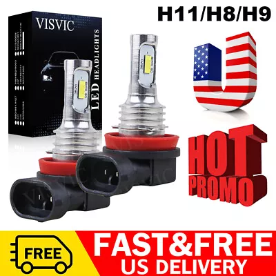 LED Headlight Kit H11 6000K White Fog Light Bulbs For NISSAN Frontier 1998-2019 • $15.52