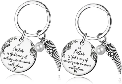 £5.54 • Buy A Sister Is Gods Way Of Making Sure We Never Walk Alone Keyring