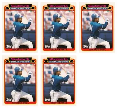 (5) 1989 Topps Woolworth Baseball Highlights #7 George Bell Lot Blue Jays • $10.91