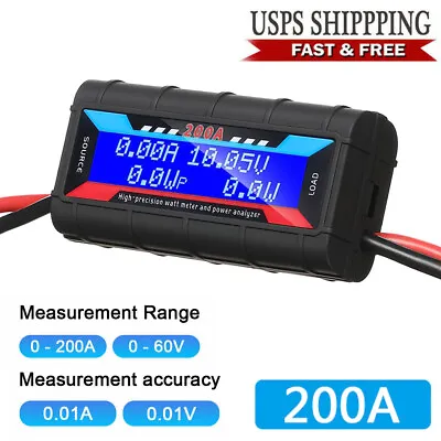 200A DC Digital Monitor LCD Volt Amp Meter Analyzer For RC Battery Solar Power • $11.59