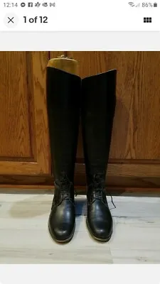 Vintage M.J. Knoud Tall English Riding Field Boots Display Equestrian Fox Hunt • $150